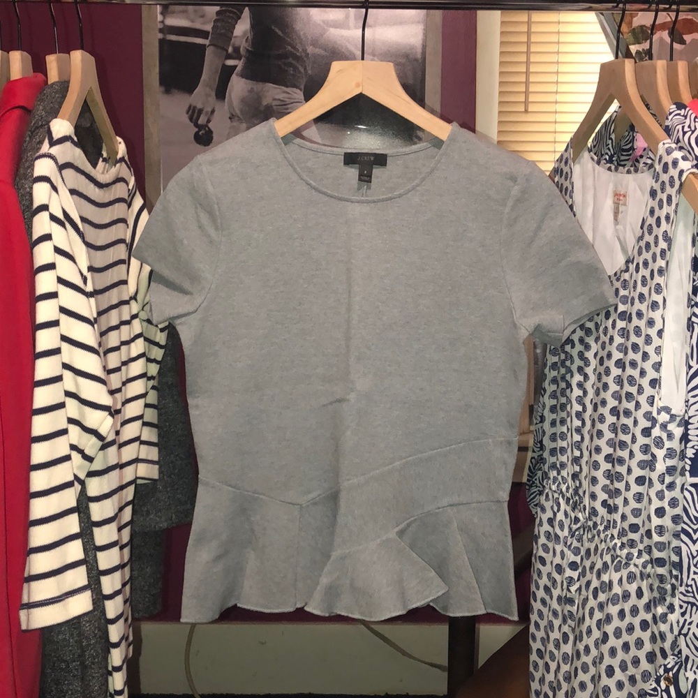 J.Crew Peplum Knit Shirt - Picture 1 of 4